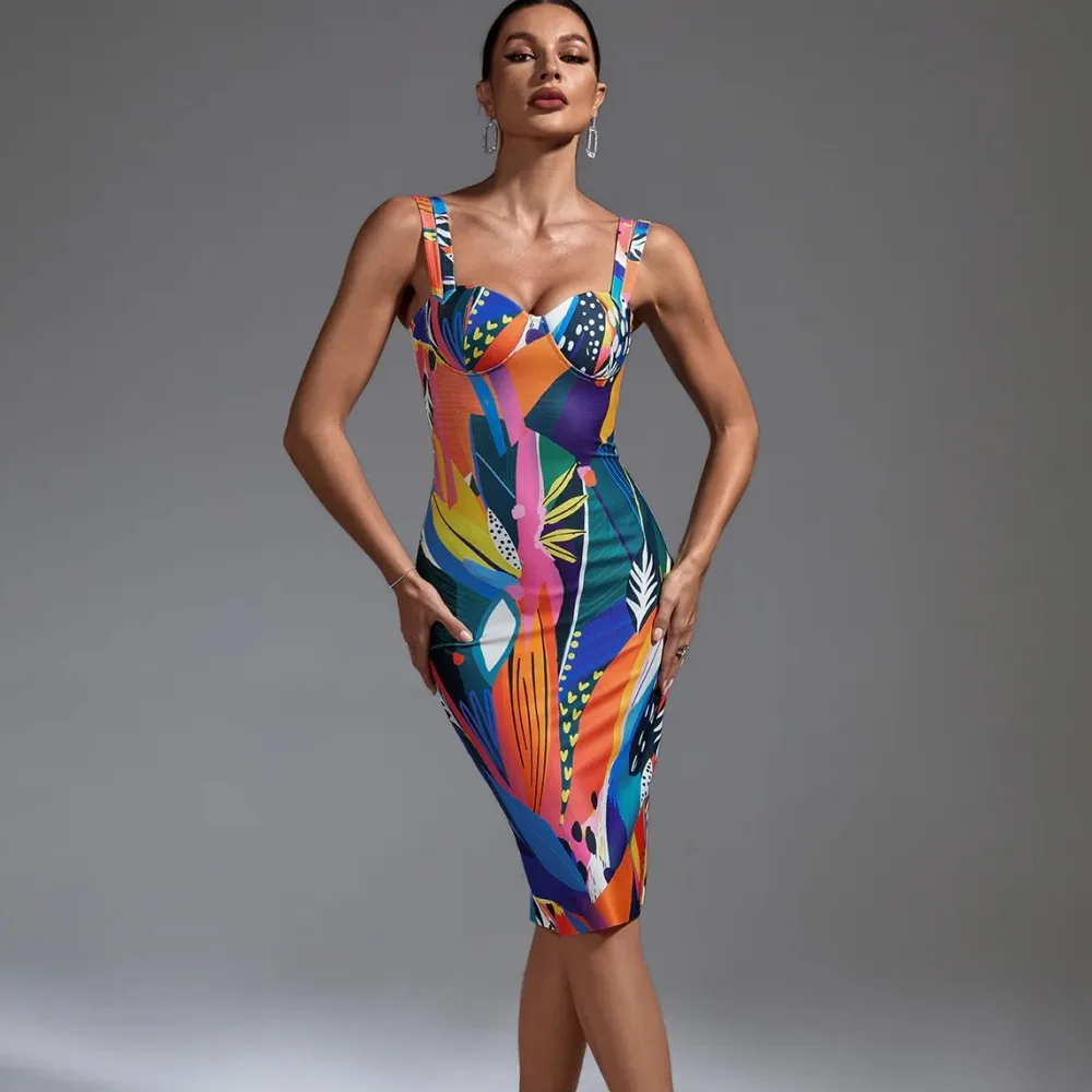 

Fashion Design Color Block Slim Fit Casual Long Dress 2023 Elegant Sleeveless Suspender Bodycon Party Celebrity Party Dress