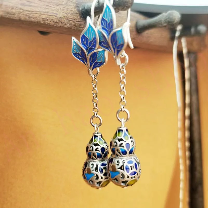 

Enamel color, colorful gourd, vintage earrings