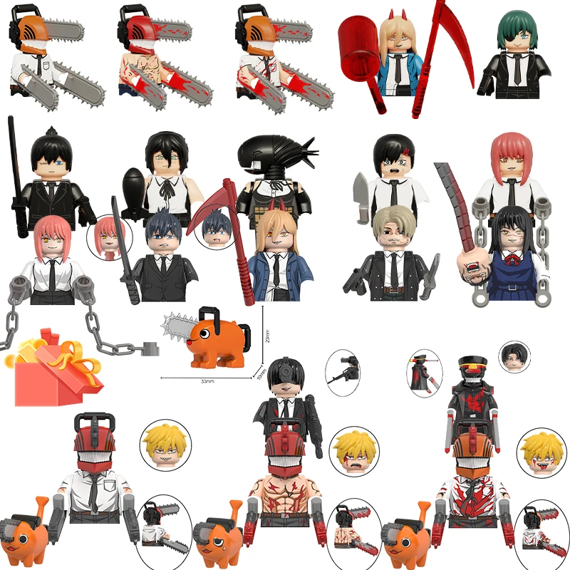 Moc japonec anime figur motorová pila muž denji pochita katany meč modelů děti bloků hraček dar pro chlapci dívčí 2023 DIY juguetes