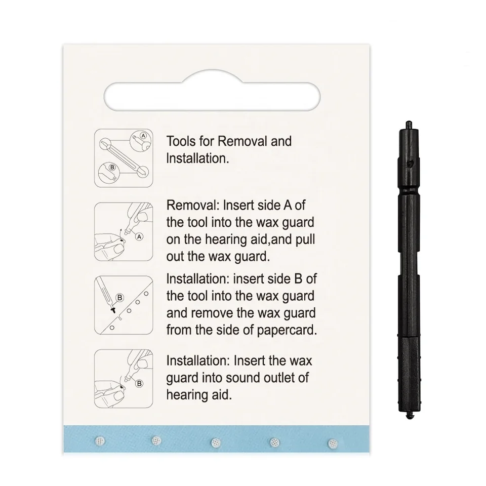 （8 PACKS/40 PCS）1mm Hearing aid Wax Guard Filter for phonak,Unitron,Resound Wax Traps and widex Hear Cleaning kit Simple Package