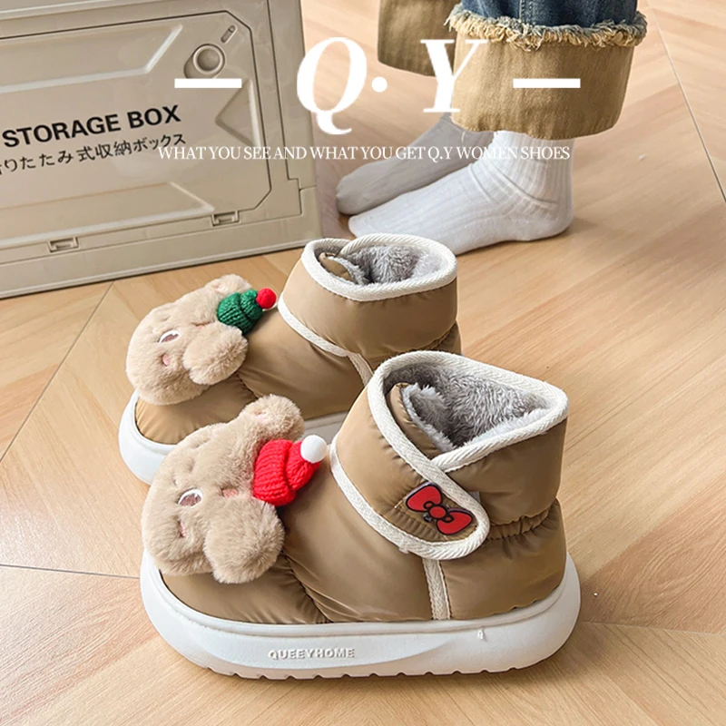 

Женские зимние ботинки на плоской подошве, женская обувь, зимняя обувь с круглым носком, сапоги-женские плюшевые ботинки в стиле "Лолита" на средней резиновой подошве, женская меховая обувь 2023