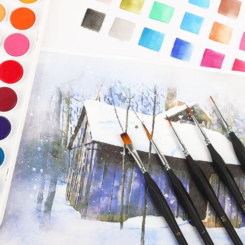 Set of 11 Pcs Paint Brushes for Acrylic Painting Watercolor Oil Figurine Models Nail Art Face Painting and Paint By Numbers Kit