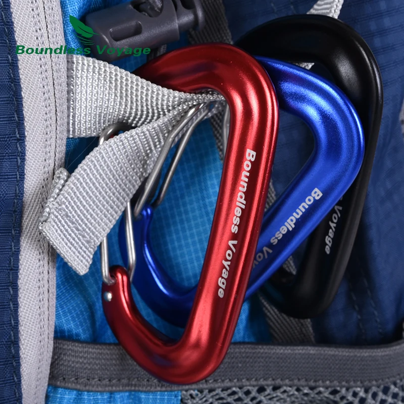 12KN Climbing Carabiners Heavy Duty D-type Clips Aluminum Alloy Hook Hammocks Camping BVC02 climbing carabiner