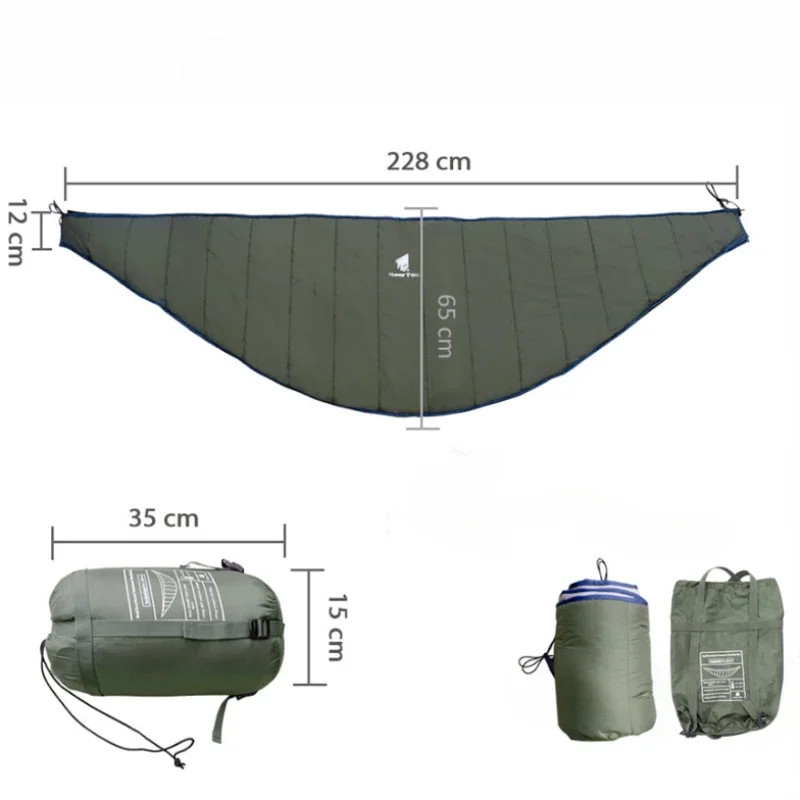 Camping Cotton Hammock Underquilt Portable Outdoor Warm Sleeping Bag Multifunctional Hammock Blanket Hiking Picnic Travel Swings 5