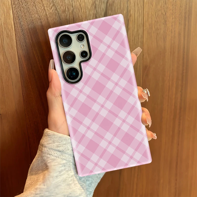 Grid Pattern Double-Layer Phone Case Cover