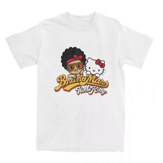 Haikyuu Bruno Mars Hello Kitty T-shirt Cotton T-shirt Women's Fashion T-shirt Retro Y2K Design Round Neck Short Sleeve T-shirt 2
