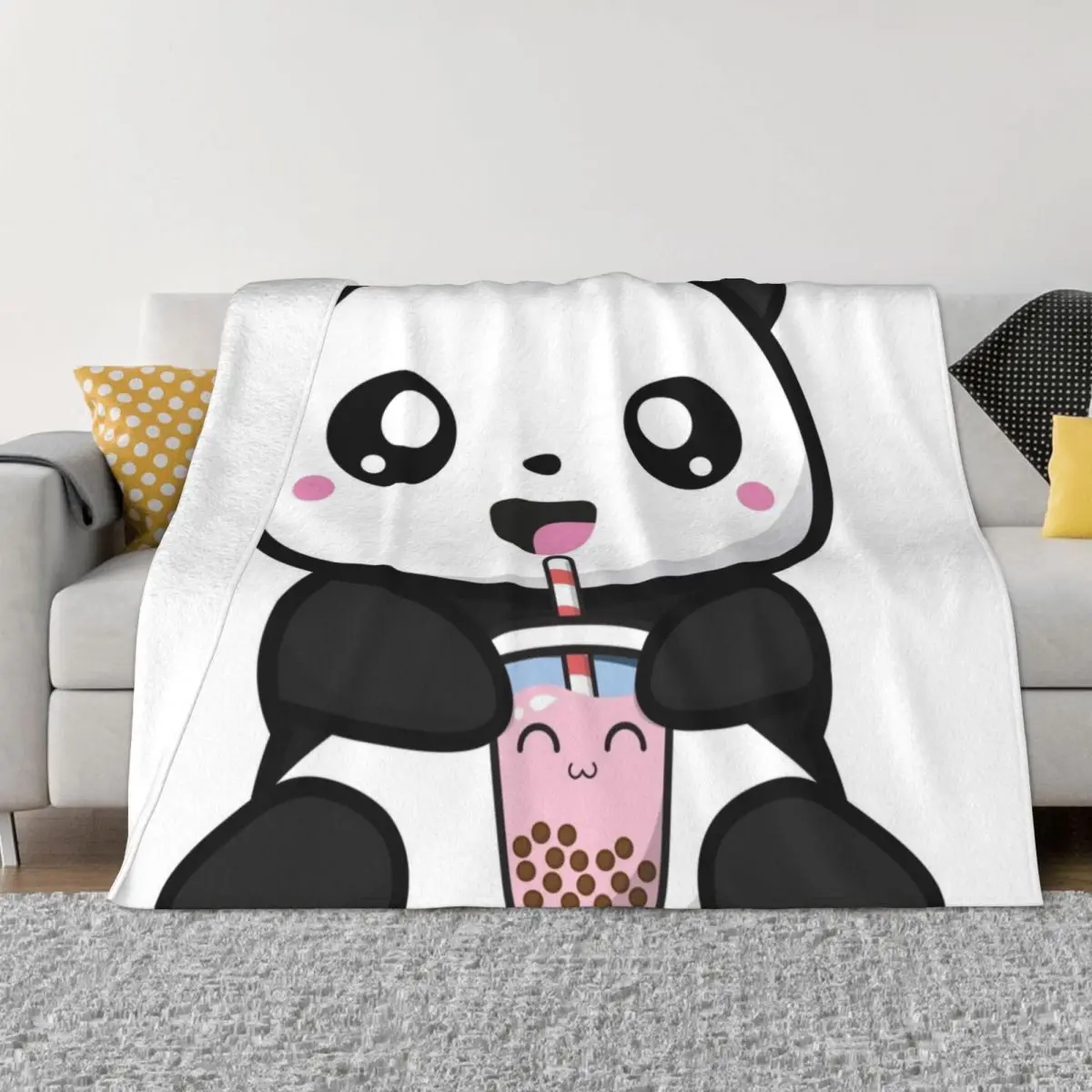 Panda Boba Kawaii Bubble Tea Coperta Coperta Shaggy Coperta Mobile