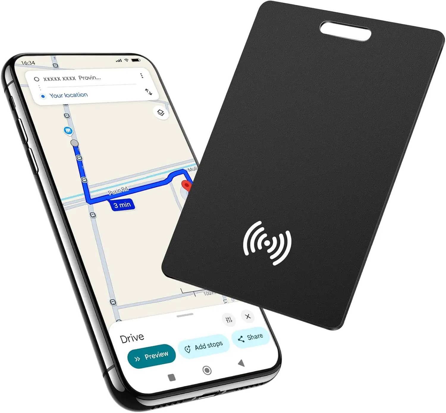 Rechargeable Wallet Tracker Card with Google App Integration