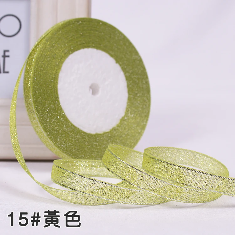 Metallic Glitter Ribbon for DIY Crafts and Gift Wrapping - 25 Yards, 10mm Wide