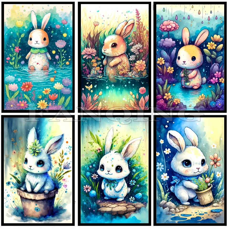 5D Diamond Painting New Animal Easter Bunny Diamond Embroidery Rabbit  Pictures Of Rhinestones Mosaic Cross Stitch Wall Art - AliExpress