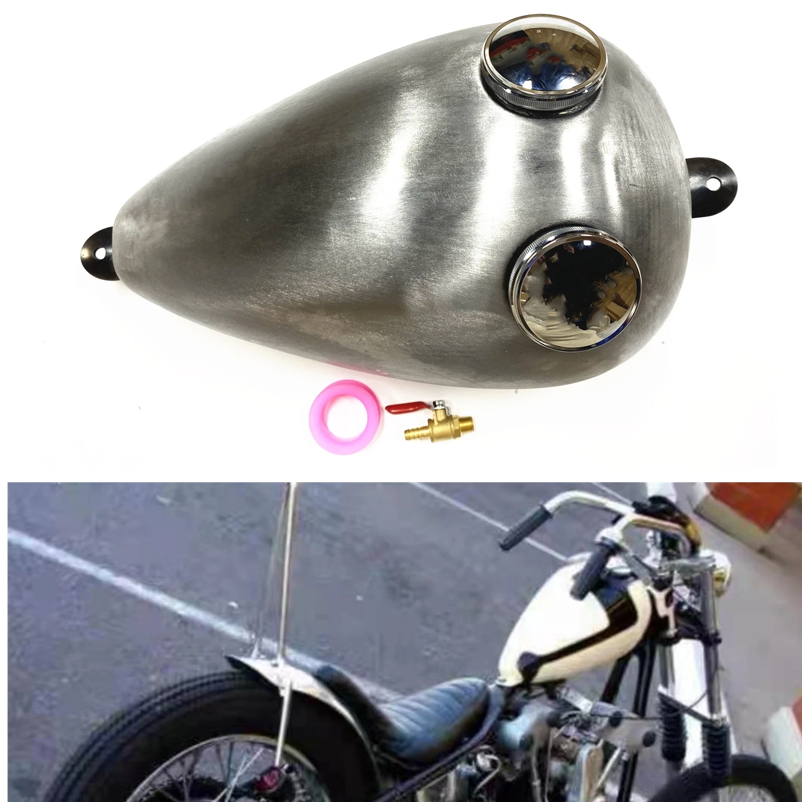 

2.4Gal 9L Petrol Gas Fuel Tank For Honda Yamaha Harley Universal Motorbike Motorcycle Handmade Retro Modified Elding Gas Oil Can