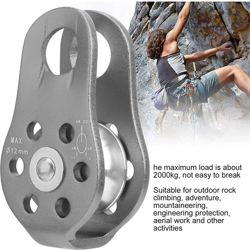 Climbing Pulley Fixed Sideplate Sheave Pulley Outdoor Survival Tool Aluminum Alloy