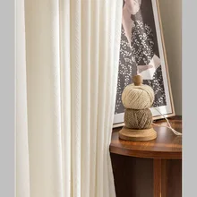 

New Curtains for Living Dining Room Bedroom Fresh Nordic Simple Rice White Cotton Linen Window Curtain Room Decor Drapes