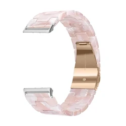 Elegant Resin Strap Bracelet for Men & Women - Quick Release Design for Fitness Trackers (11 Ruby Pink White)