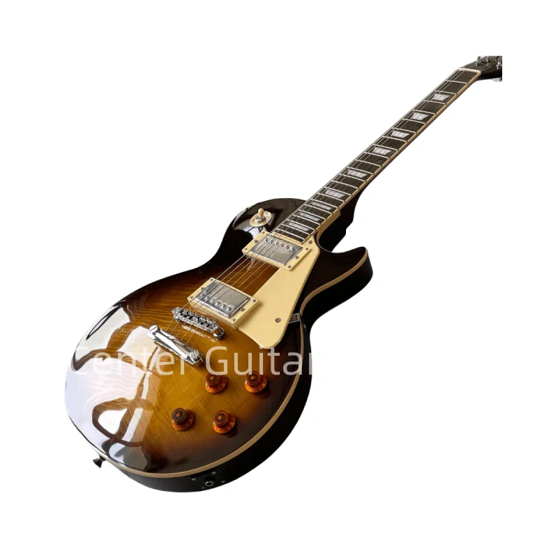 

Customized electric guitar, sunset tiger flame pattern finish, rose wood fingerboard, free shipping