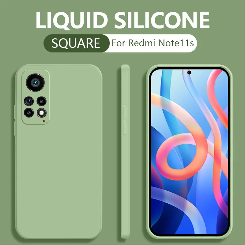 Coque de téléphone originale en silicone liquide souple pour Xiaomi Redmi Note 11S 11T Mi11t Pro Mi 10T Lite 9 K20 POCO X3 NFC Shockproo_voghion.com