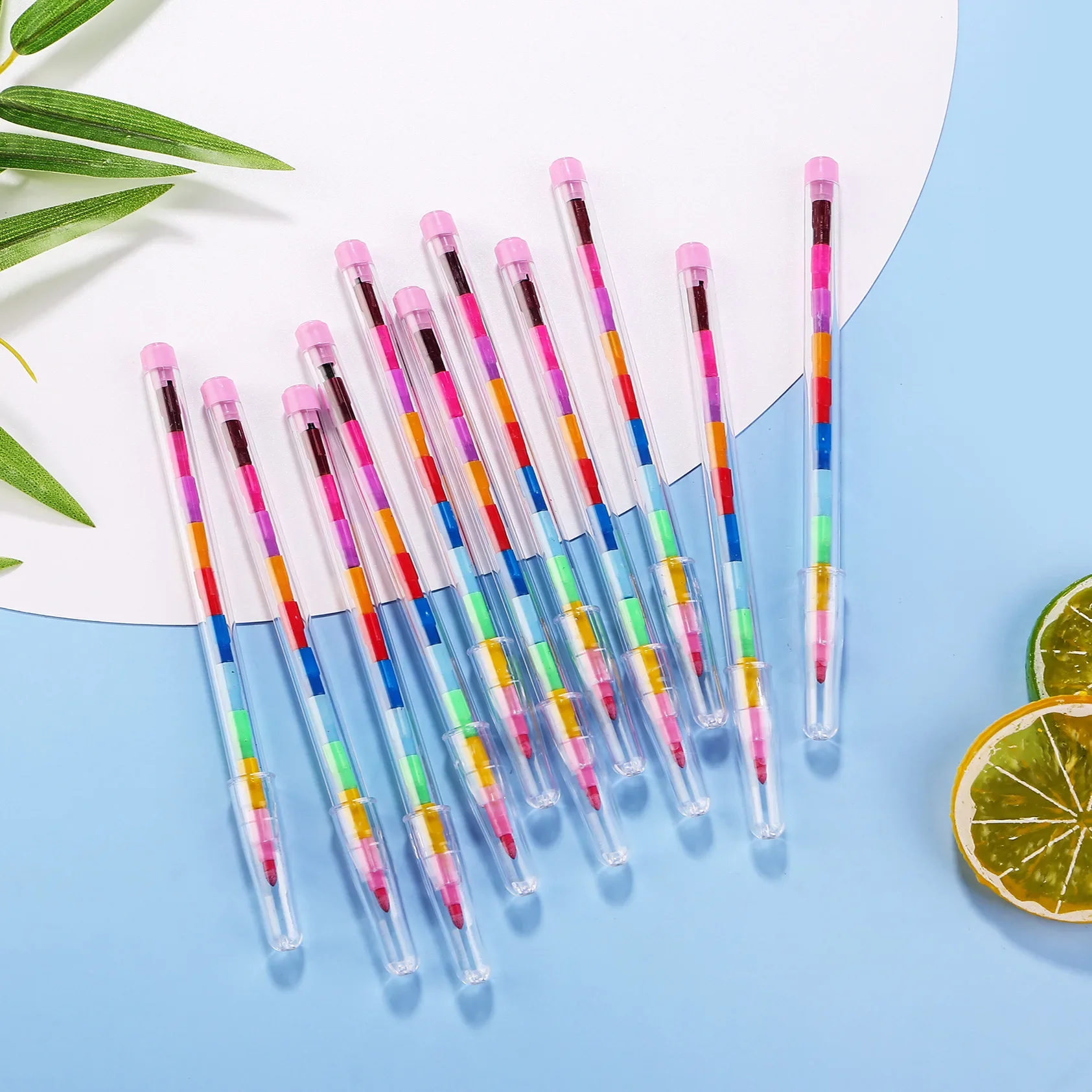 10pcs Stackable Crayons Pencil Colorful Painting Graffiti Kid Party Supplies Birthday Gift Kindergarten School Teacher Prizes 3