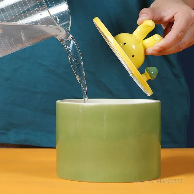 Creative Automatic Circulating Water Dispenser for Pet Food, Ceramic Flow, Silent, Rabbit Shaped Cat Bowl, Pet Supplies, 1Pc