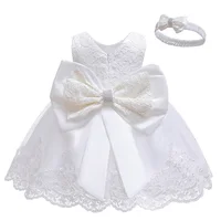 LZH Baby Girls Dress Newborn Clothes Princess Dress+Headwear For Toddler 1st Year Birthday Wedding Christening Infant Party Gown 4