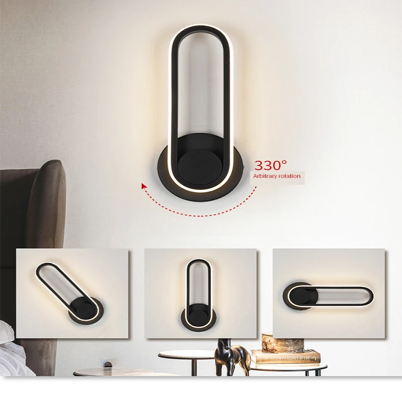 

Modern LED acrylic Rotatable Staircase Living Room decor Background Wall Lamp Bedroom Bedside Aisle lights
