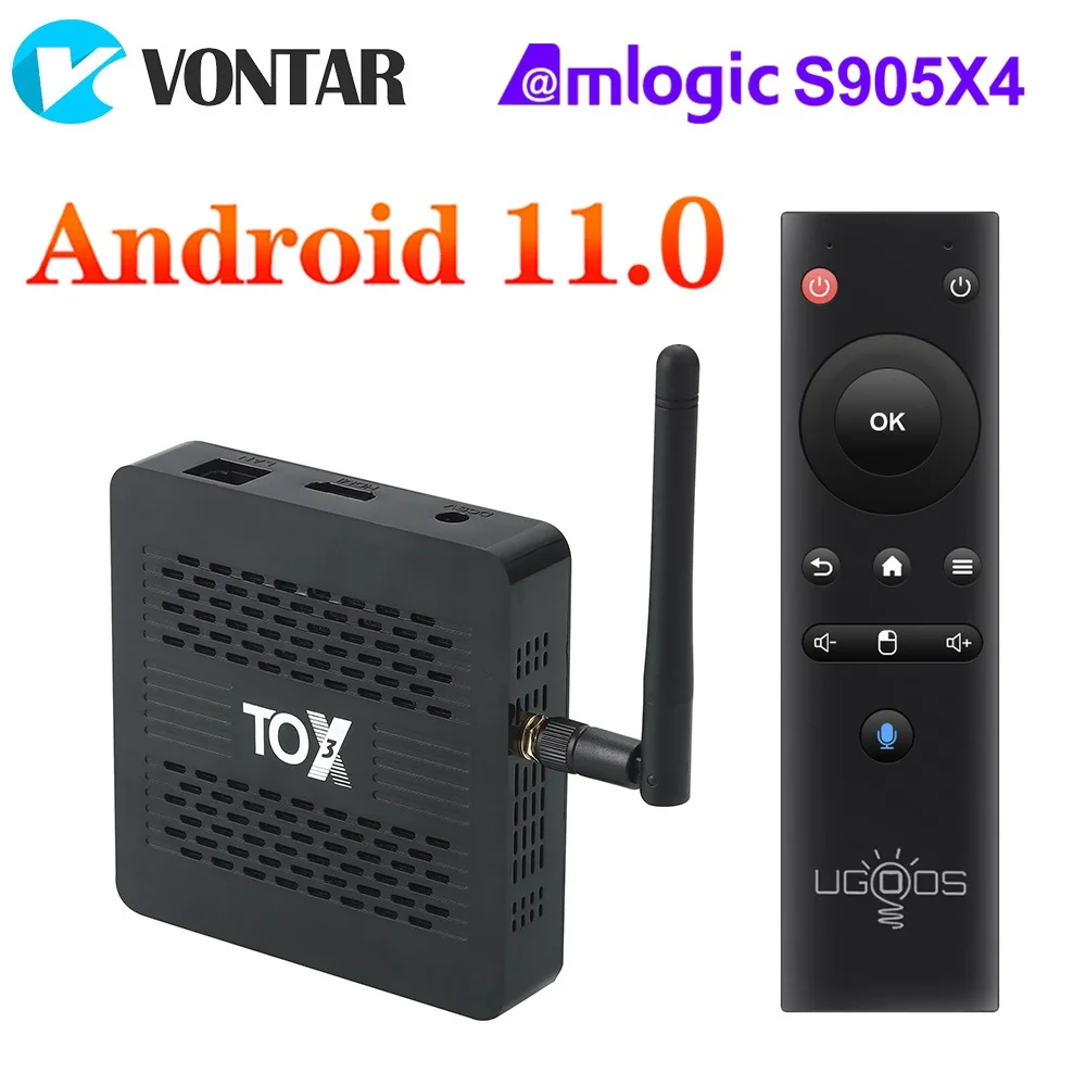 TOX3 Smart TV Box Android 11 4GB 32GB with Amlogic S905X4 2T2R Dual Wifi 1000M Internet BT4.1 Support AV1 4K DLNA Media Player