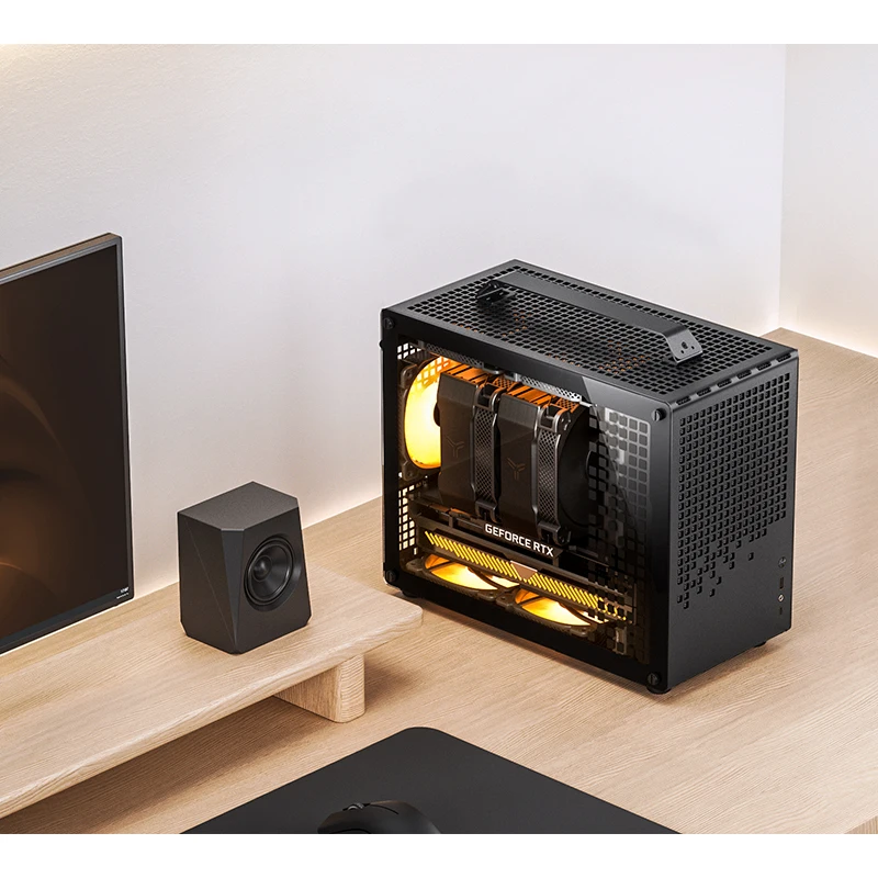 JONSBO Z20 마이크로 ATX 컴퓨터 케이스, 분리형 운반 손잡이가 있는 소형 사이즈, 고성능 하드웨어, 240mm AIO 호환