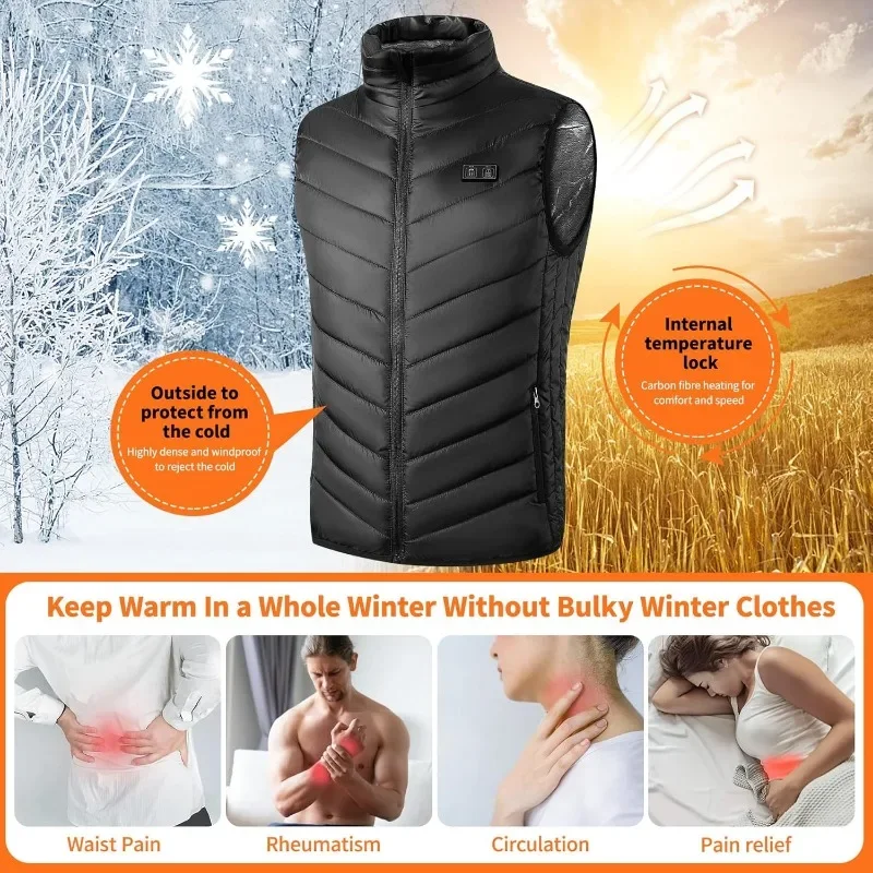 Heated Zones Men's Heated Vest Winter Vest USB Tactical Jacket Thermal Body Warmer Coat 21 S-6XL heated jacket
