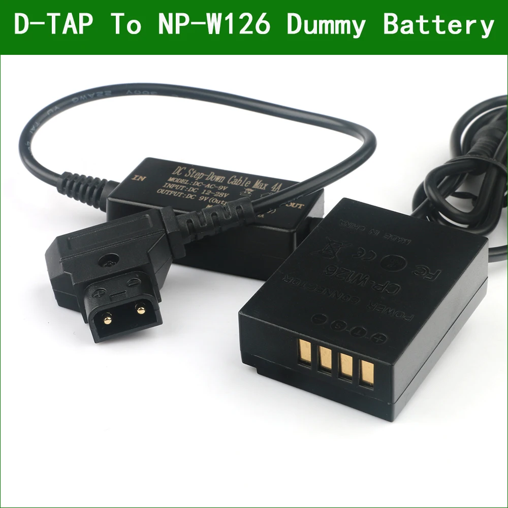 

D-TAP To NP-W126 W126S Dummy Battery CP-W126 DC Coupler for Fujifilm X-E1 E2 X-T1 X-T2 X-T3 X-T10 X-T20 X-T30 X-T100 X-T200 X-A1