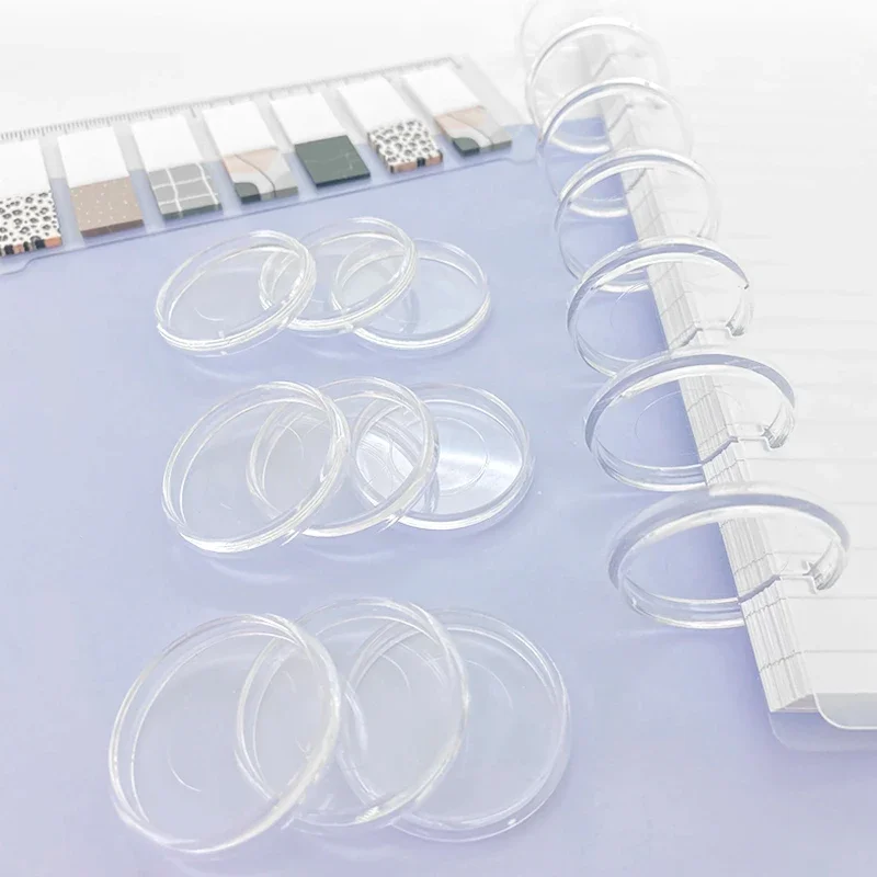 100pcs Super Clear Mushroom Planner Binding Discs Notebook Binder Rings Office School Supplies loose leaf notebook binder