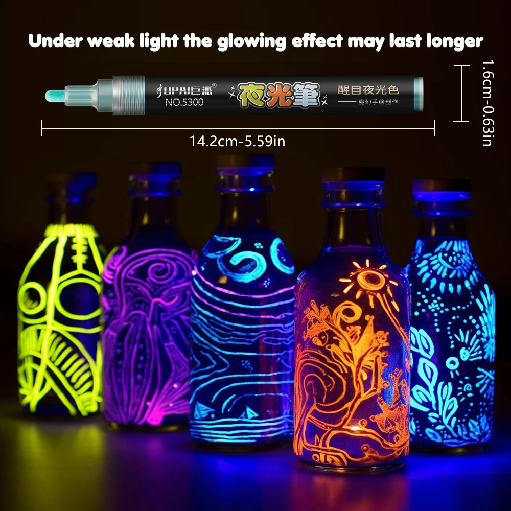8 Colors Set Fluorescent pen Glows At Night Highlighter Pen Markers Christmas Painting Pastel Drawing Pen Supplies Stationery highlighter marker highlighter pen art marker marker pen