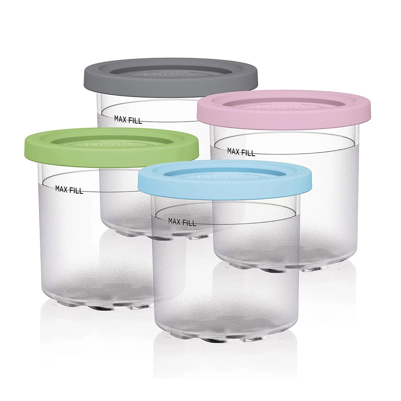 

4Pcs Ice Cream Pints Cup For Ninja Creamie Ice Cream Maker Cups Reusable Can Store Ice Cream Pints Containers With Sealing