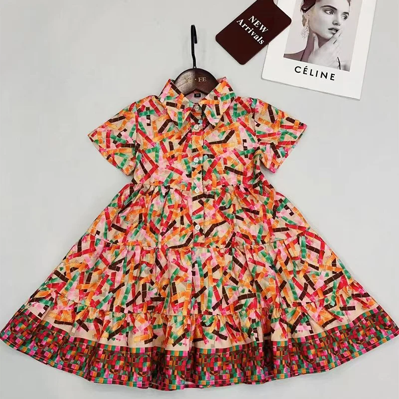فستان CH غير رسمي متعدد الألوان من القطن للأطفال،...