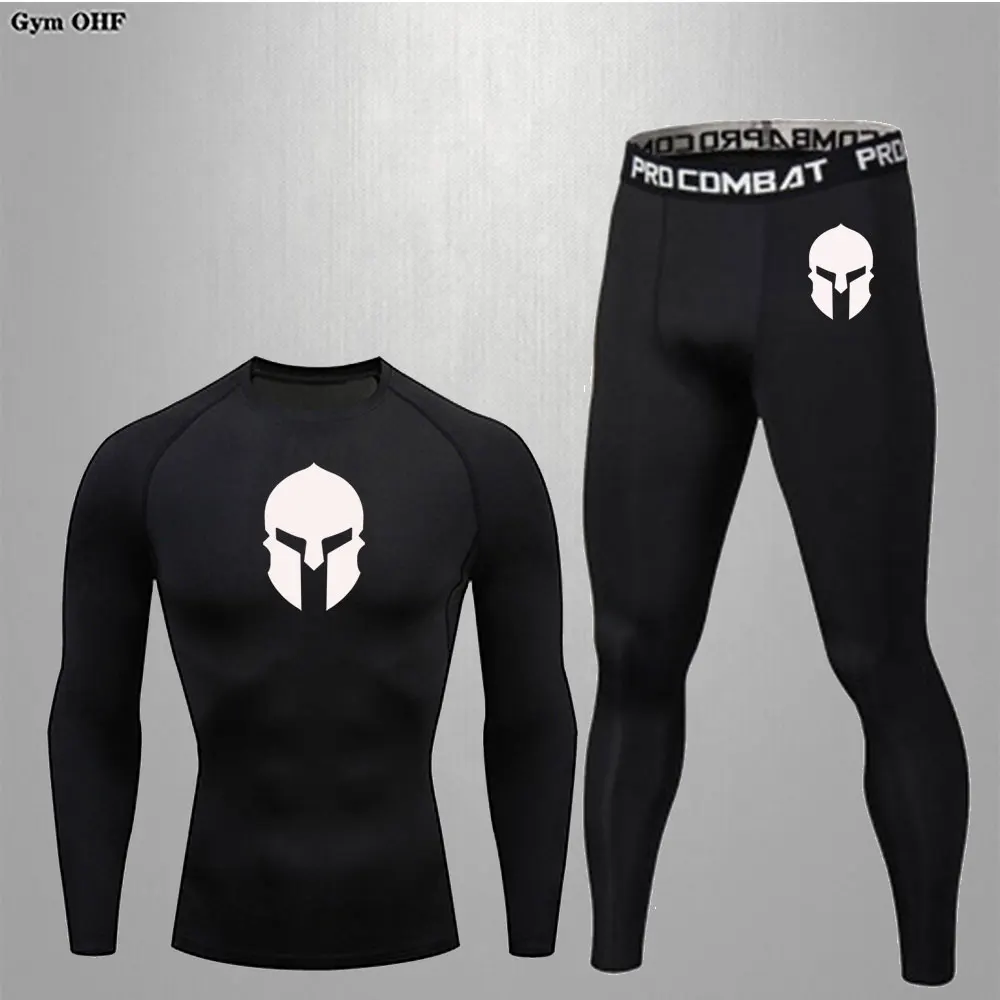 

Men's Tracksuit Gym Fitness Workout Sports Suit Men Clothes Running Jogging Sport Wear Exercise Workout set sportswear 2 Pcs/Set