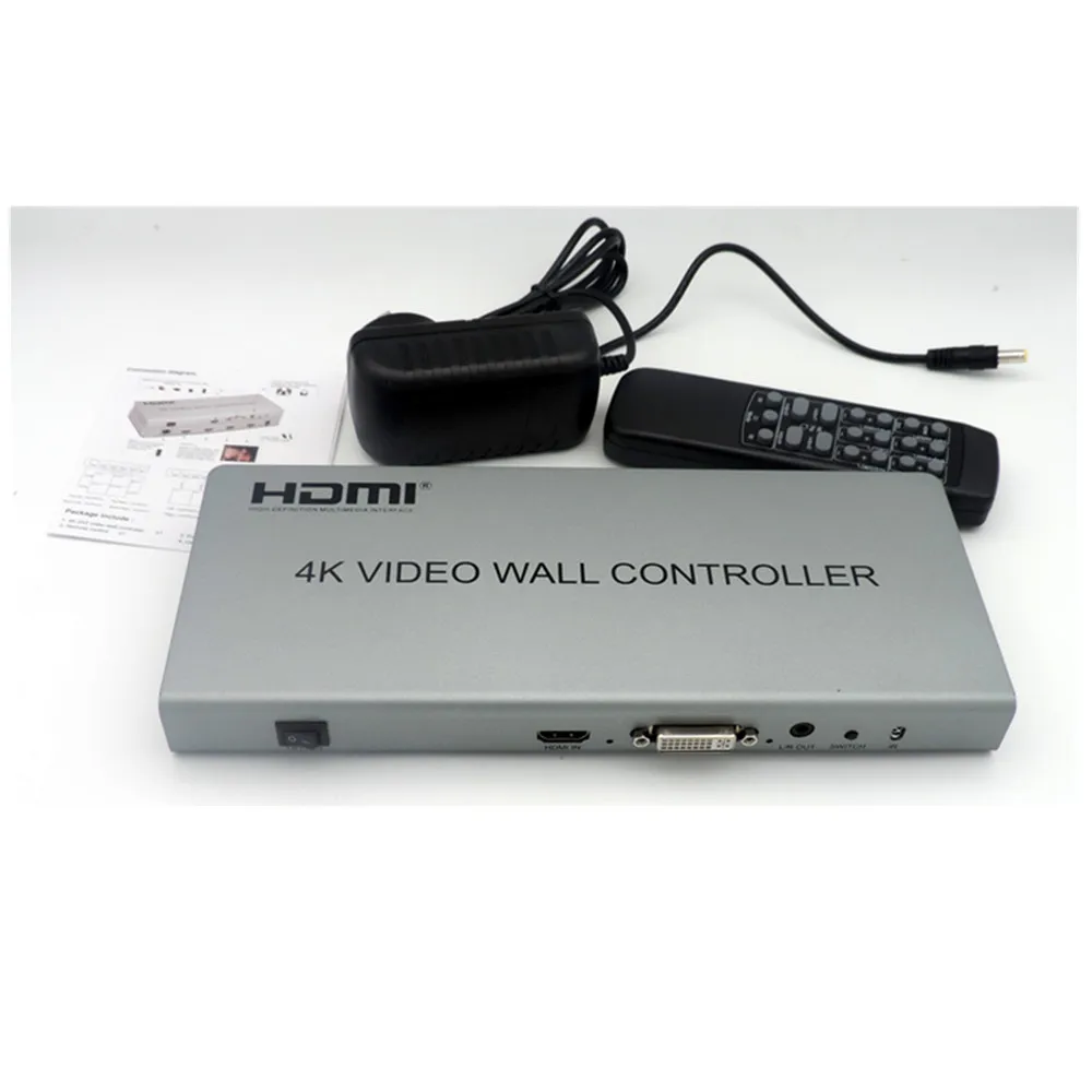 Hot 2x2 Video Wall Controller Adapter LCD Digital TV Hdmi DVI wall Processor 3 ways Splitter For DVD STB PS3 PC HDTV