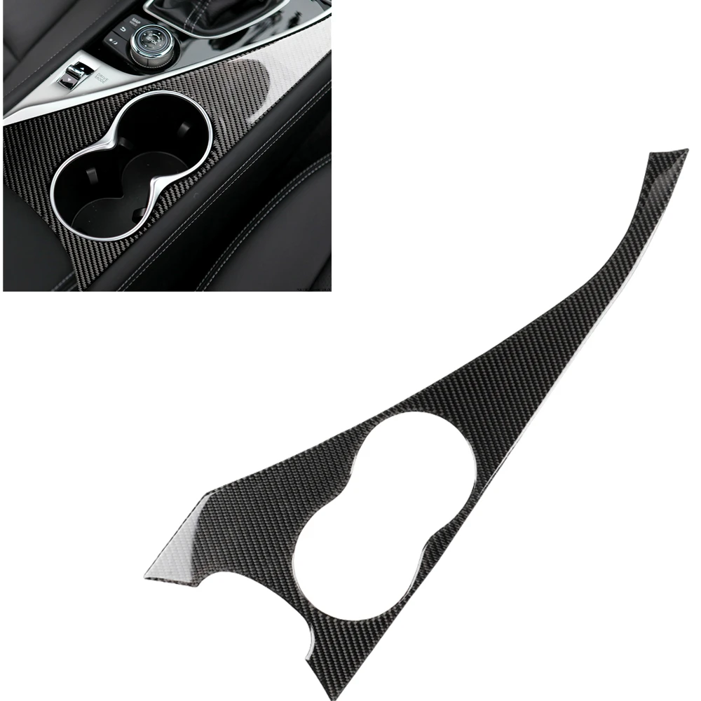 

LHD Car Center Water Cup Panel Trim Sticker Cover Drinks Holder Board Frame Strip For Infiniti Q50 Q60 2014-2019