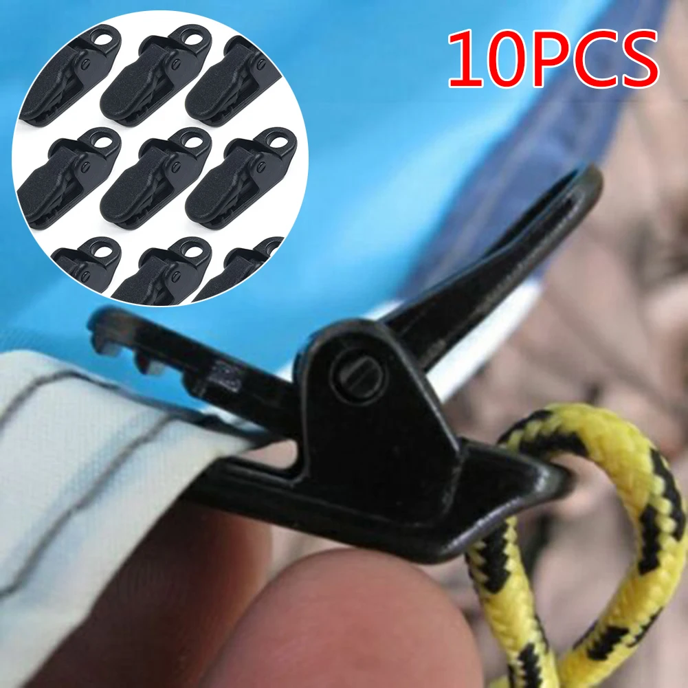 10pcs Eyelet Tarp Clips Locking Clamp Awning Camping Canopy Cover Fixing Pegs 