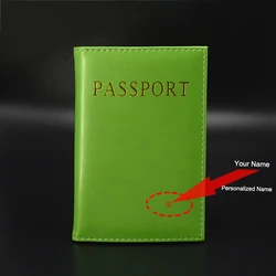 Customized Pink Passport Cover for Women - Personalized Travel Accessory for Weddings and Special Occasions (Green Personalized)