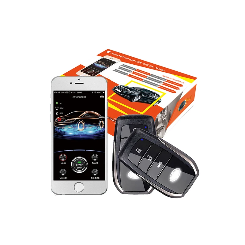 

Keyless Entry System Push Button Start Stop Remote Starter Smart Pke Car Alarm car alarms security