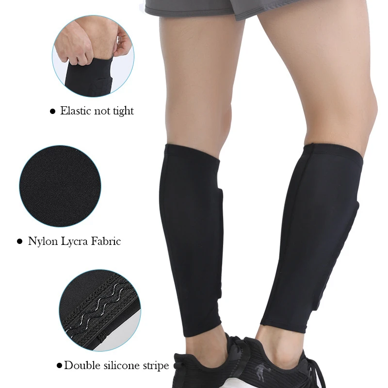 Soccer Shin Guards (XS-2XL)1 Pair Teen Kids Football Shin Guard Soccer Anti-collision Compression Basketball Leg Warmers Gym Leg Calf Sleeves Socks