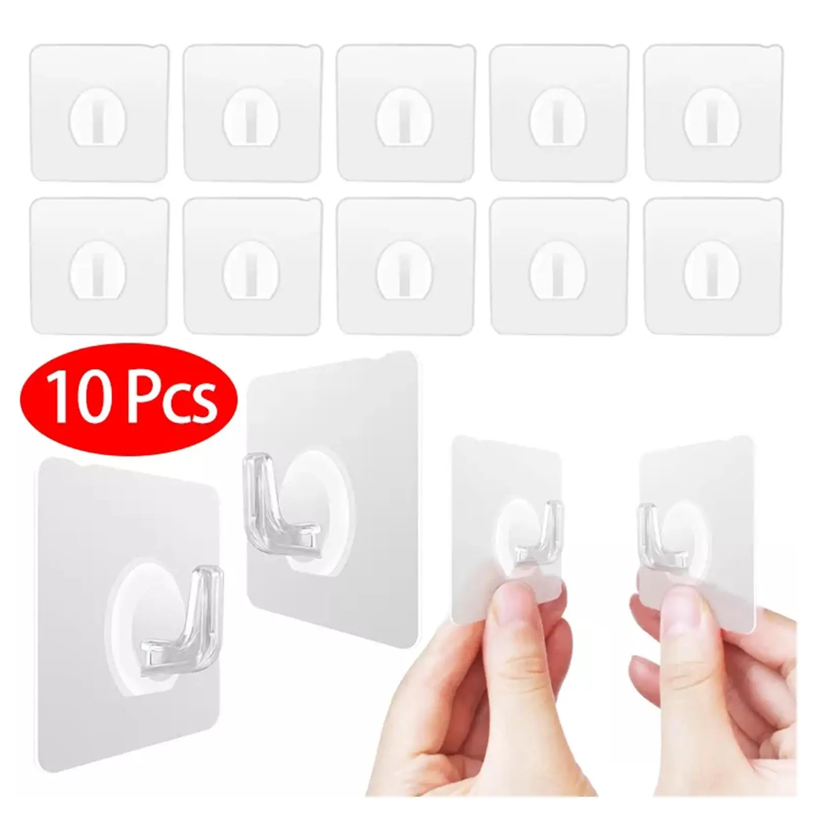 

10pcs Transparent Wall Hook Strong Self Adhesive Door Wall Hangers Hooks Suction Heavy Load Rack Cup Sucker For Kitchen Bat X3r4