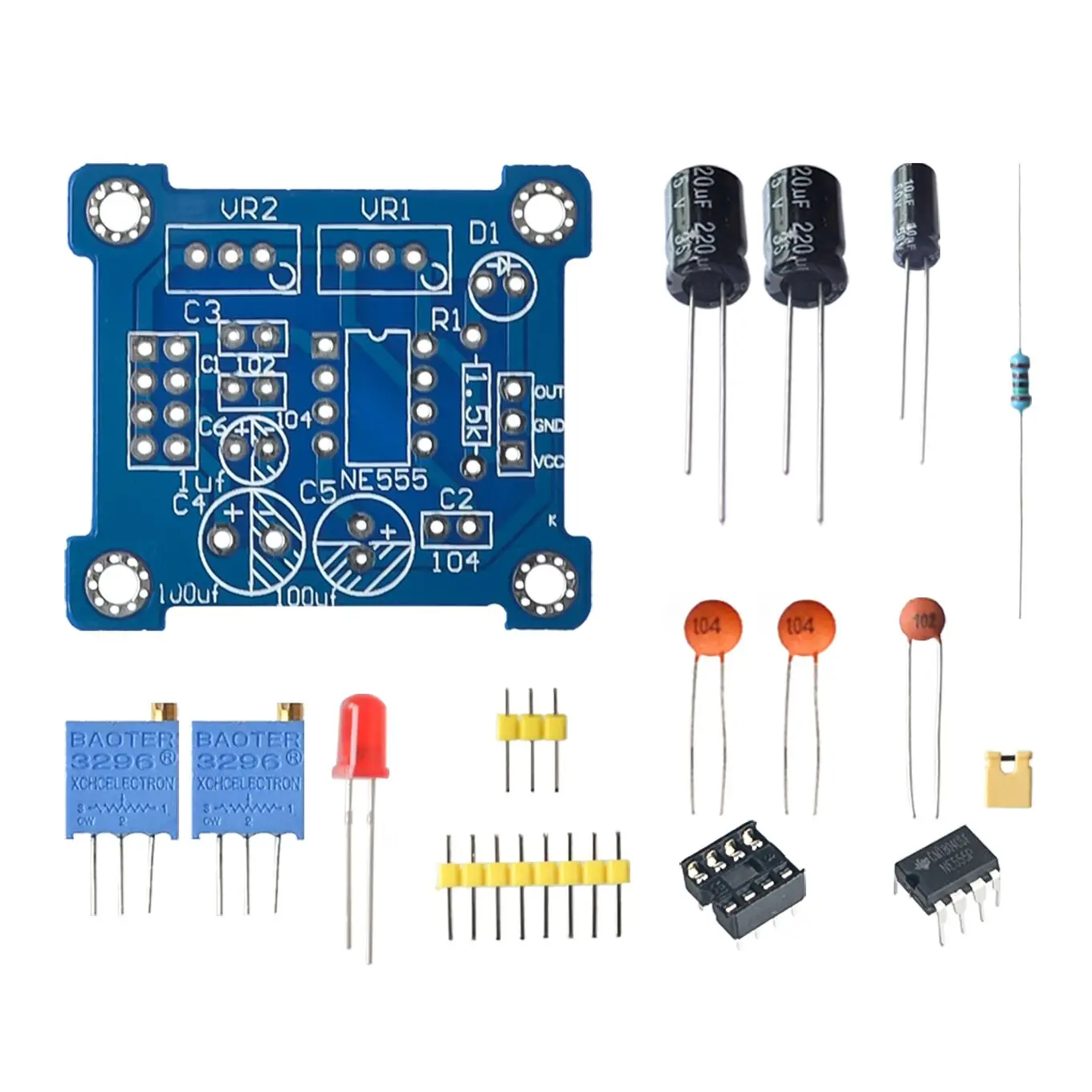 Adjustable NE555 Pulse Frequency Adjustable Module Duty Cycle Module Square Wave Signal Generator DIY Kit BOARD