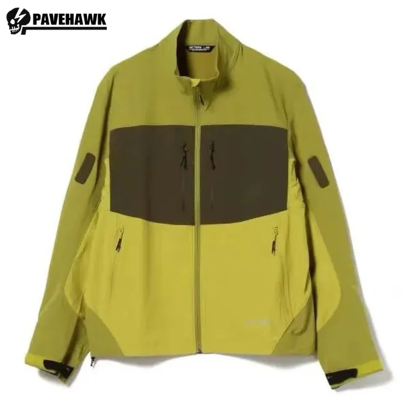 

Retro Fashion Jacket Men Windproof Stand Collar Elastic Multi-pocket Casual Outdoor Cargo Coat Breathe Outwear Original Brand