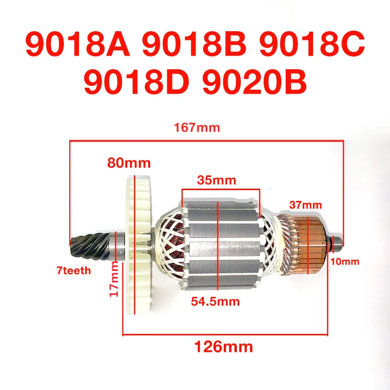 9018A Armature Rotor Accessories for Makita 9018A 9018B 9018C 9018D 9020B Electric Chain Saw Armature Rotor Anchor Replacement