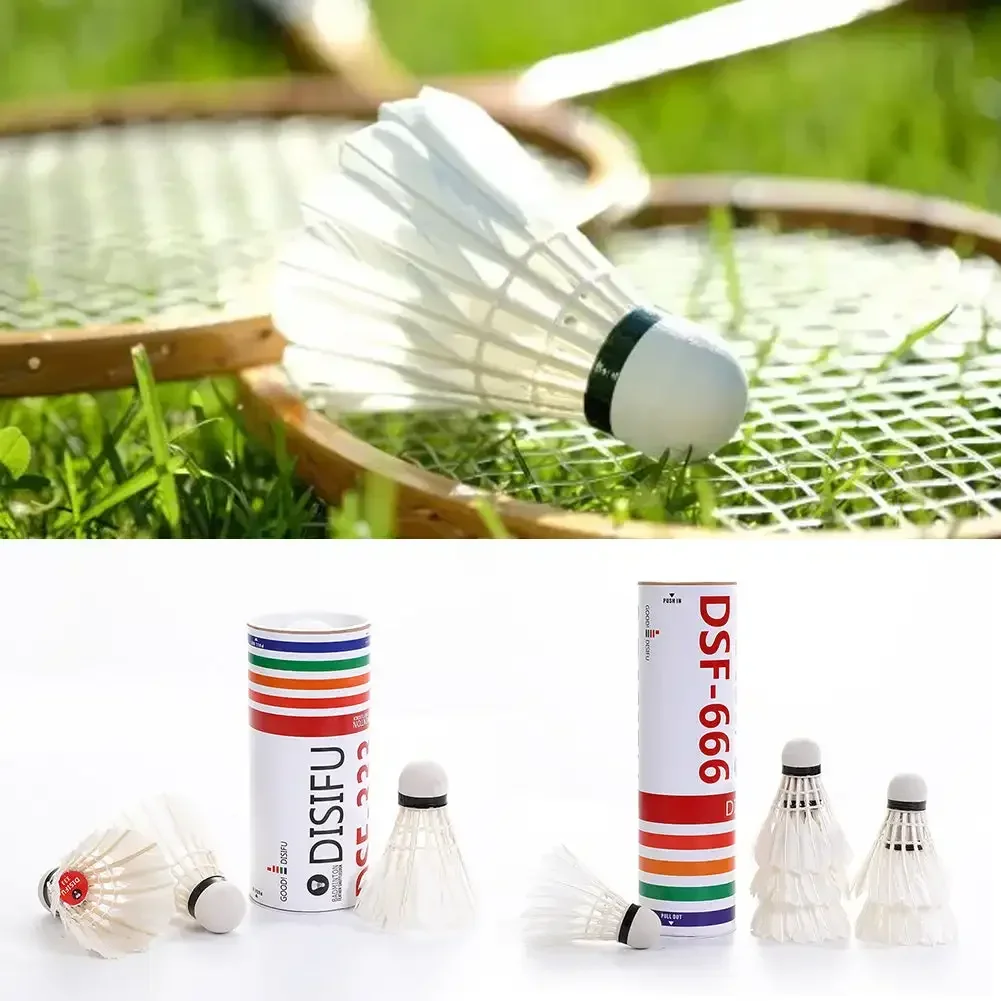 3Pcs High Quality Badminton Hard Ball Head Duck Feather Badminton Shuttlecock Ball