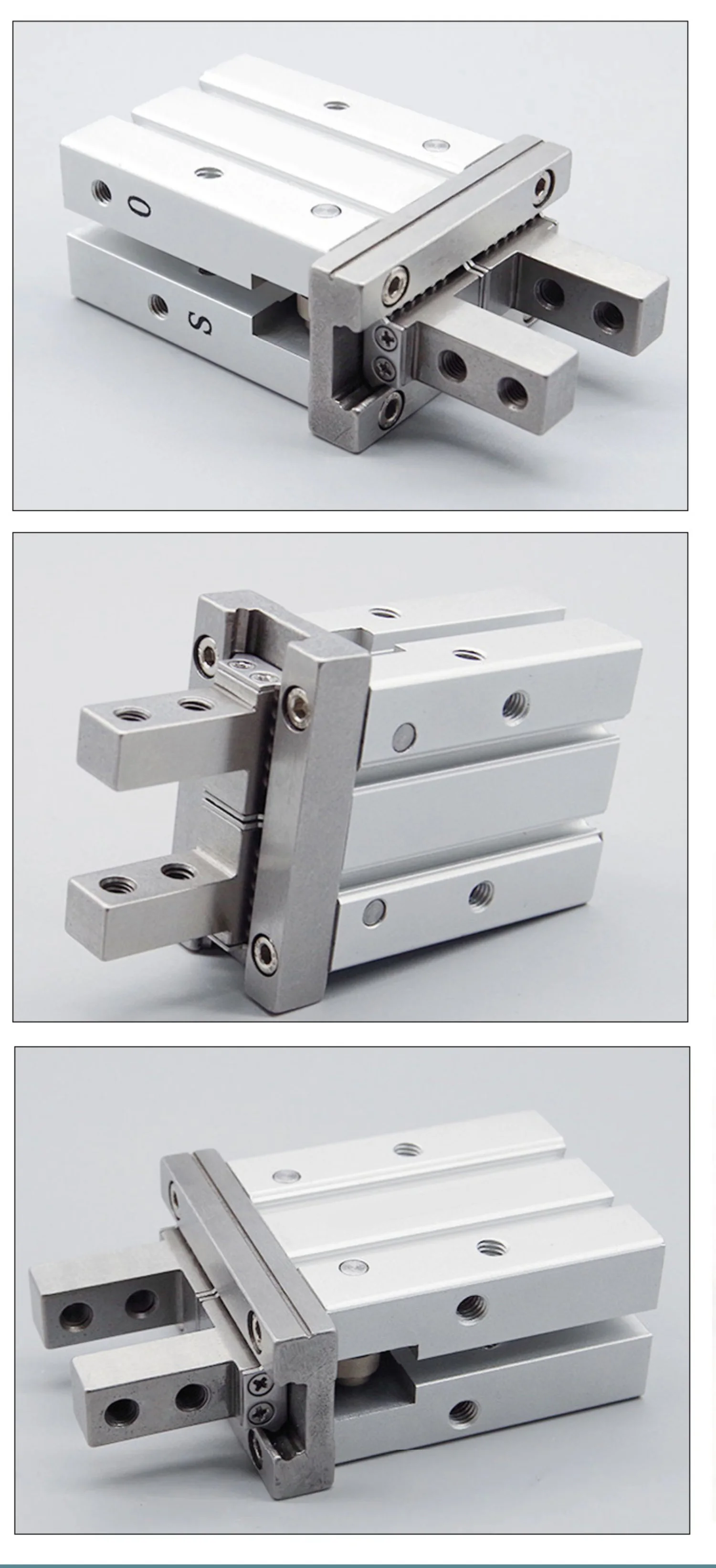 MHZ Pneumatic Parallel Gripper M3X0.5 M5X0.8 Thread Stainless Steel Air Finger C