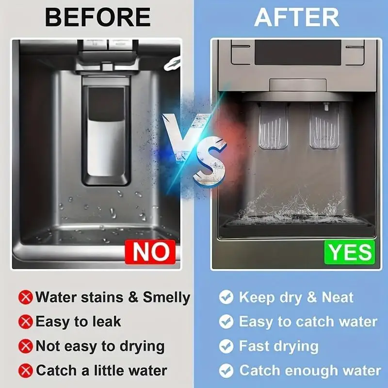 Silicone Organizer Tray for Refrigerator Coffee Machine Bar Counter Water Dispenser Silicone Drain Pad Drip Tray Bathroom