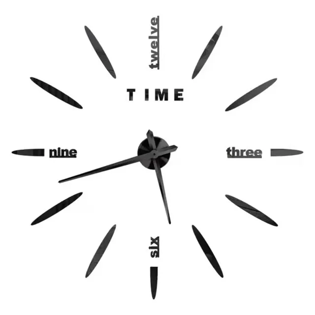 Black tapered-marker wall clock, design 022