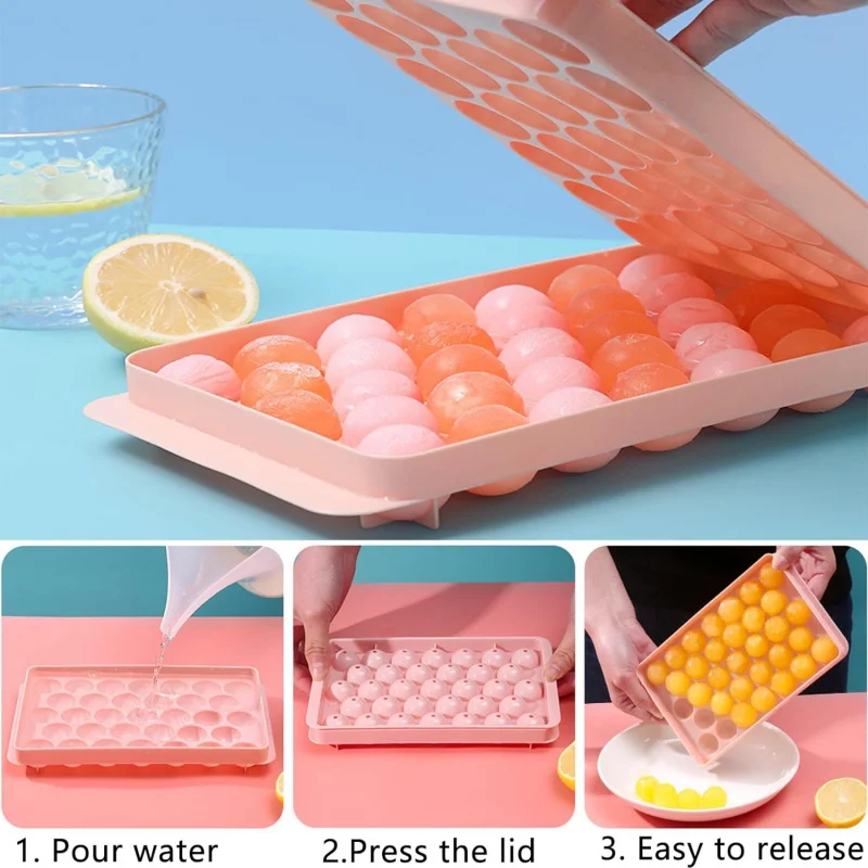 Ice Cube Mold 1pc Round ice cube tray for freezing cocktail ice round ice cube tray with lid spherical ice drink