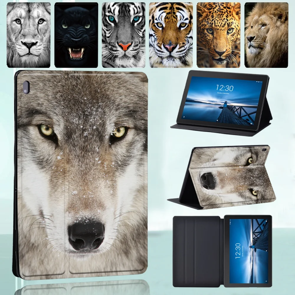 Funda Lenovo Tab E10/Tab M10 X505F/Tab M10 Plus Custodia In Pelle Pu Stand Beast Pattern Cover Per Tab M10 Hd/Tab M7/Tab M8
