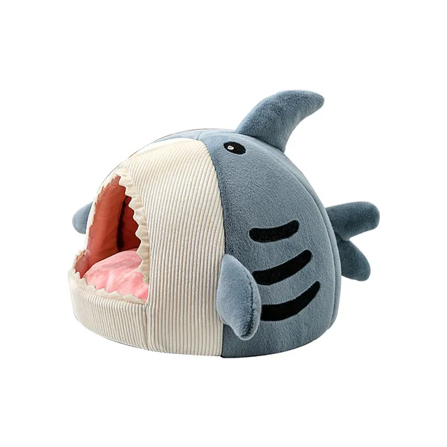 Dog Bed Winter Warm Semi-enclosed Big Mouth Shark Dog Kennel Cat Pad Pet Supplies Comfortable Cat House Sleep Bag Dropshipping 2